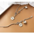 925 Silver Solid Heart and Smile Bracelet