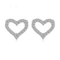 925 Silver CZ Heart Earrings