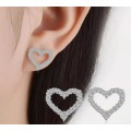925 Silver CZ Heart Earrings