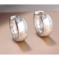 925 Silver CZ Huggie Earrings