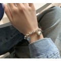 925 Silver Heart and Ball Bracelet