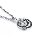 925 Silver Spiral Black Spinel Necklace