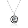 925 Silver Spiral Black Spinel Necklace