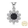 925 Silver Black Spinel Flower Necklace