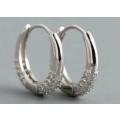 925 Silver CZ Hoop Earrings