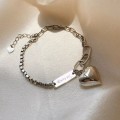Special- 925 Silver Heart and Disc Bracelet
