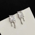 925 Silver Square Zirconia Earrings