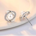 925 Silver Pearl and Zirconia Earrings