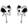 925 Silver Black CZ Earrings