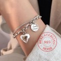925 Silver Love Forever and Heart Bracelet