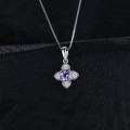 925 Silver Amethyst Flower Necklace