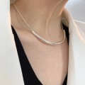 925 Silver Clavicle Tube Choker Necklace.