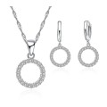 SPECIAL - 925 Silver CZ Circle Necklace Set