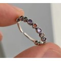 925 Silver Multicolour Resizeable Ring