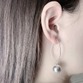 925 Silver Round Ball Drop Earrings
