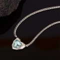 925 Silver Blue Heart CZ Necklace
