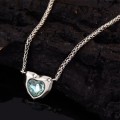 925 Silver Blue Heart CZ Necklace