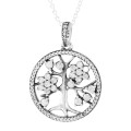 925 Silver Vintage Tree of Life CZ Necklace