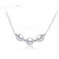 925 Silver Natural Freshwater Pearls Necklace.