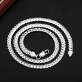 925 Silver Double Sided Flat Chain Necklace.