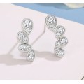 925 Silver CZ Water Drop Earrings