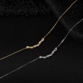 925 Silver Ripple Winding CZ Necklace