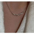 925 Silver Ripple Winding CZ Necklace