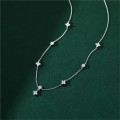 925 Silver Four Leaf Flower Necklace and Earrings
