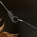 925 Silver Circle and CZ Choker Necklace