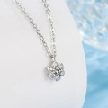925 Silver CZ Flower Necklace