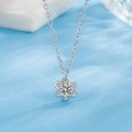 925 Silver CZ Flower Necklace