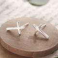 925 Silver Cross Necklace and Earrings Set