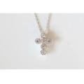 925 Silver CZ Cross Necklace and Earrings