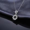 925 Silver Black Spinel Flower Necklace