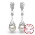 925 Silver Hanging Pearl Earrings