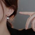 925 Silver Unique Geometric Circle CZ Earrings