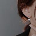925 Silver Unique Geometric Circle CZ Earrings