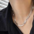 925 Silver Three Layer Snake Bone Necklace