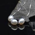 925 Silver Natural Freshwater Pearls Necklace.