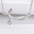 925 Silver Whale Tail Clavicle Necklace