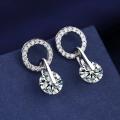 925 Silver Shiny CZ Circle Stud Earrings