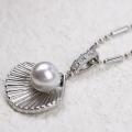 925 Silver Pearl in Shell Necklace