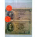 MH de KOCK One Pound notes ( 1956 / 1959 )