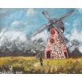 Stunning!*Original Waldo Pelser(1970-) "Windmill" size: 500 x 400 mm - Acrylic on Canvas
