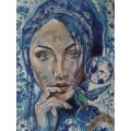 Title :Orginal Artwork by Stella Pelser "Infinity" Acrylic on Canvas - Size 70cm x 53cm