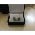 Solid 9 Ct Yellow Gold Diamonds and Emerald Magnificient Earrings Urgent Estate Sale