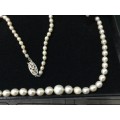 Estate Sale Magnificient Graded Pearls with 9 Carat Whitegold Clasp and Rose cut diamonds.