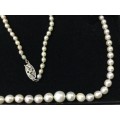 Estate Sale Magnificient Graded Pearls with 9 Carat Whitegold Clasp and Rose cut diamonds.