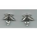 SILVER TONE LEAF SHAPE CLIP ON  EARINGS