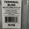 Terminal Bliss - Brute Err/ata Vinyl LP Relapse Records Hardcore Punk Metal Ltd 200